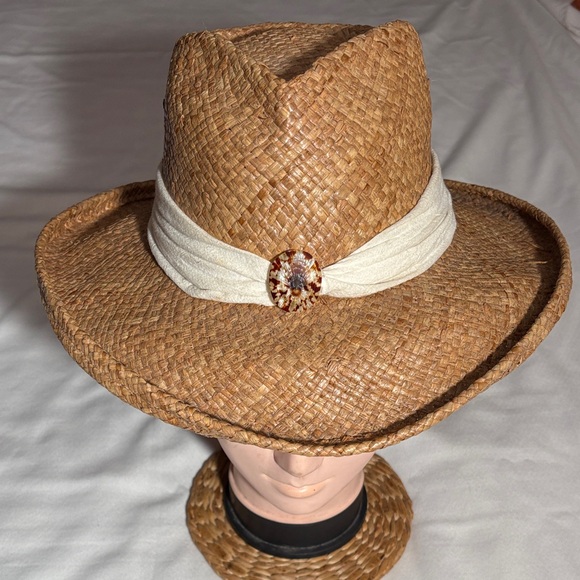 Shady Brady Accessories - Shady Brady Brown Straw Hat with Cream Band